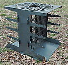 Мангал, Вертикальний мангал, Мангал розбірний з кришкою-гратами, Экомангал BBQ (Товщина сталі 3 мм) Drovosek, фото 5