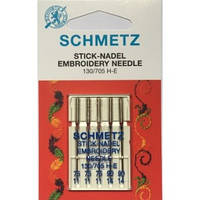 Иглы вышивальные Schmetz Embroidery 130/705 H-E, № 75-90