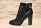 Ботильйони жіночі чорні на підборах Д635 Уцінка (читайте опис), фото 2