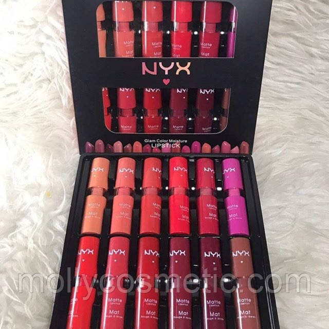 Набір зволожувальних губних помад Nyx Glam Color 12 шт.