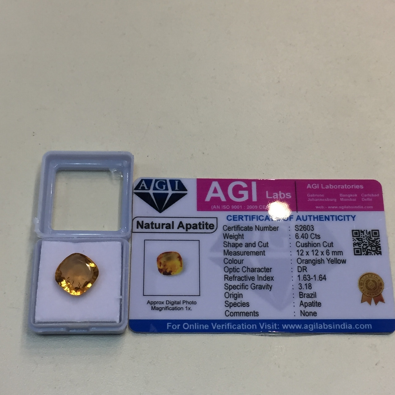 Апатит 12*12*6 мм камінь кабошон без оправи - апатит, фото 1