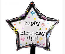 Фольгована кулька зірка Happy Birthday 18" Китай