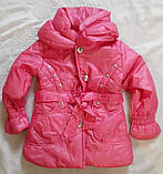 Куртка рожеве пальто дитяча під пояс для дівчинки, фото 7