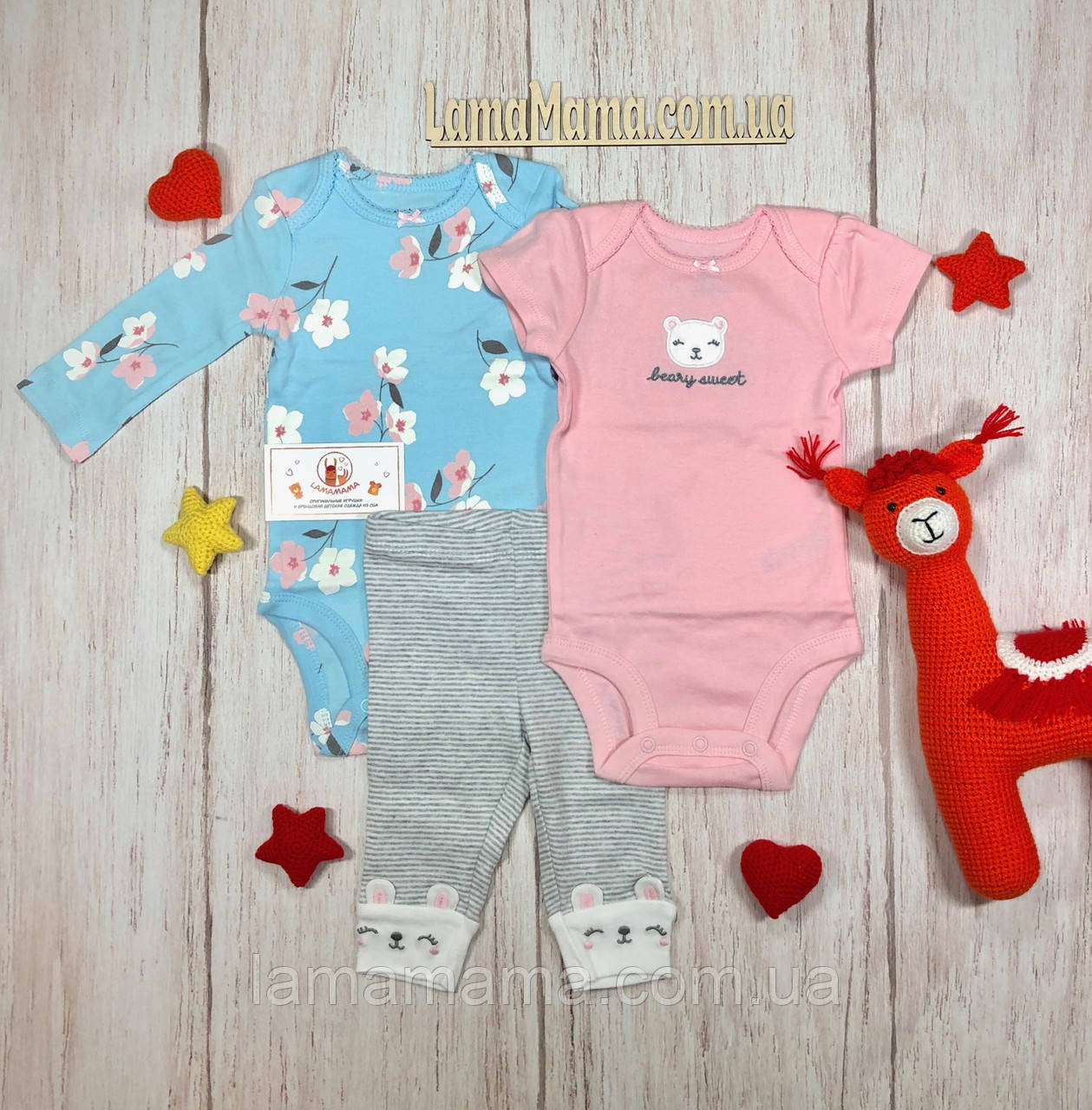 Комплект - 2 боді і штанці - Ведмедик Картерс, фото 1