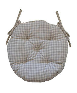 Подушка кругла на стілець Bella Сіра клітинка