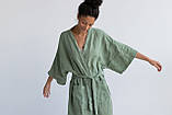 Пильна троянда, фісташка, лаванда, м'ята, пісочний халат лляний для пляжу, відпочинку, дому р40-72+, фото 2