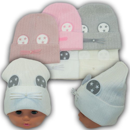 Шапка с отворотом и ушками