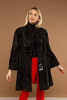 Эксклюзивное пальто из каракульчи шуба классического фасона, ворот - "шанель"