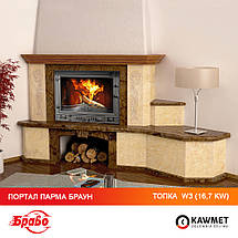 Портал для каміна (облицювання) кутовий Парма Браун з натурального мармуру Bidasar Brown, Giallo Atlantide, фото 4