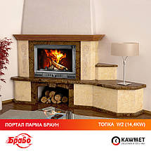 Портал для каміна (облицювання) кутовий Парма Браун з натурального мармуру Bidasar Brown, Giallo Atlantide, фото 5