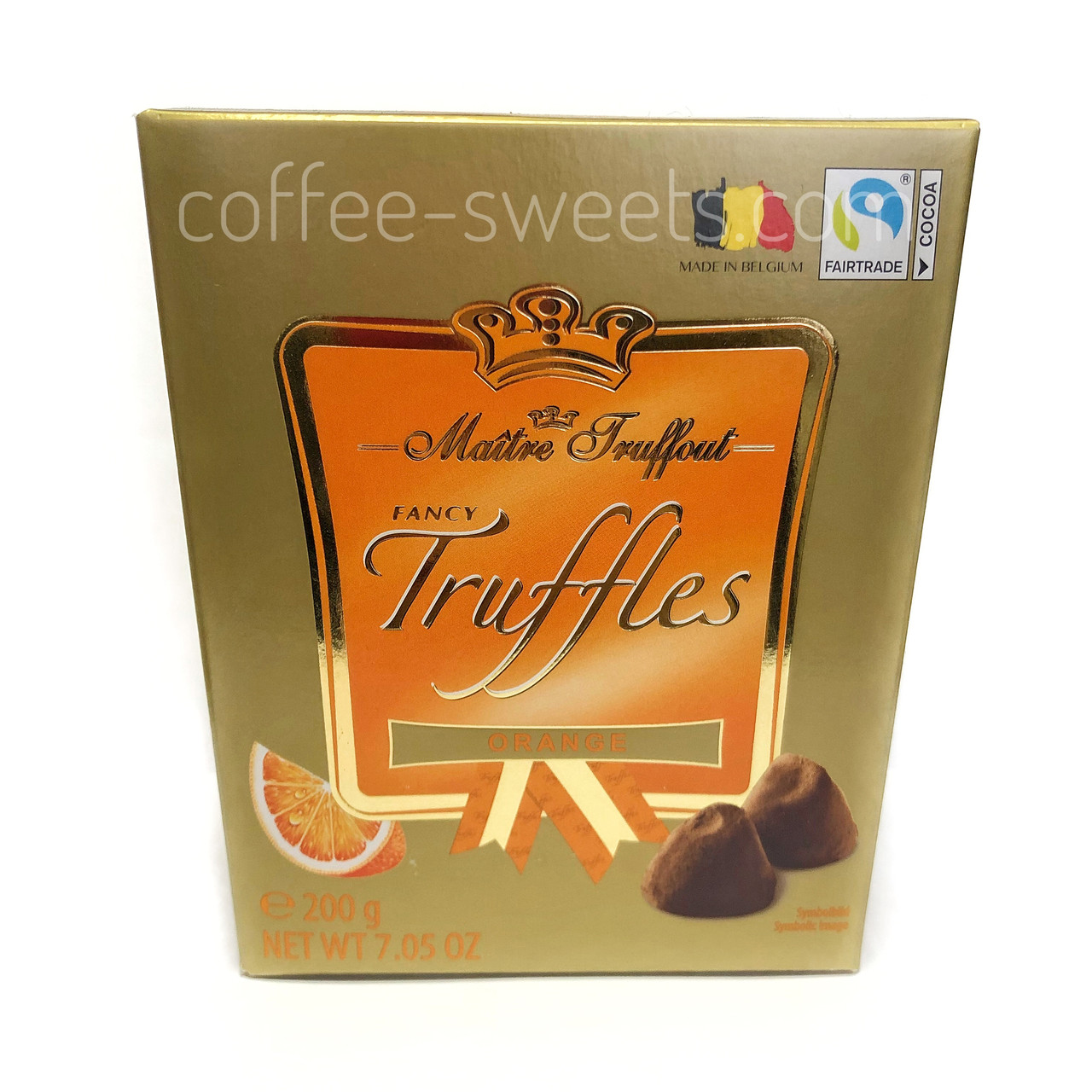 Конфеты трюфели Maitre Truffout Truffles orange з апельсином 200 г