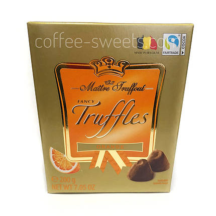 Конфеты трюфели Maitre Truffout Truffles orange з апельсином 200 г, фото 1