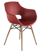 Кресло Papatya Opal-Wox матовый красный кирпич, рама натуральный бук