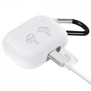 Чохол + карабін для навушників Apple AirPods Pro Alitek Logo Білий (2 в 1), фото 3