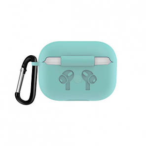 Чохол з карабіном для навушників Apple AirPods Pro Alitek Logo Аквамарин (2 в 1), фото 3