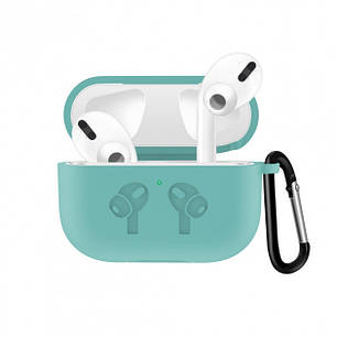 Чохол з карабіном для навушників Apple AirPods Pro Alitek Logo Аквамарин (2 в 1), фото 1