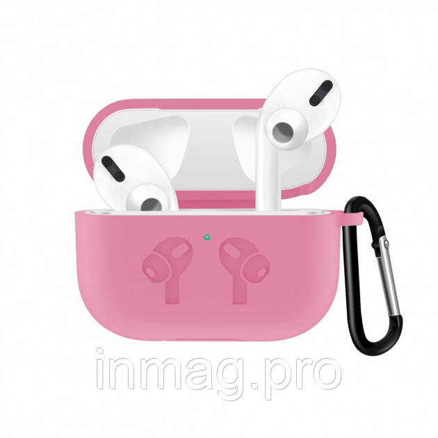 Чехол с карабином для наушников Apple AirPods Pro Alitek Logo Розовый - фото 1 - id-p1125858779