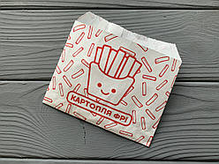 Упаковка для картоплі фрі (середня жиростійкість) 45гр/м2 (70-100г) 200Ф