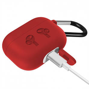 Чохол для навушників Apple AirPods Pro Alitek Logo Червоний + карабін, фото 3