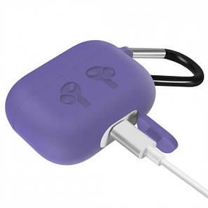 Чохол для навушників Apple AirPods Pro Alitek Logo Purple + карабін, фото 3