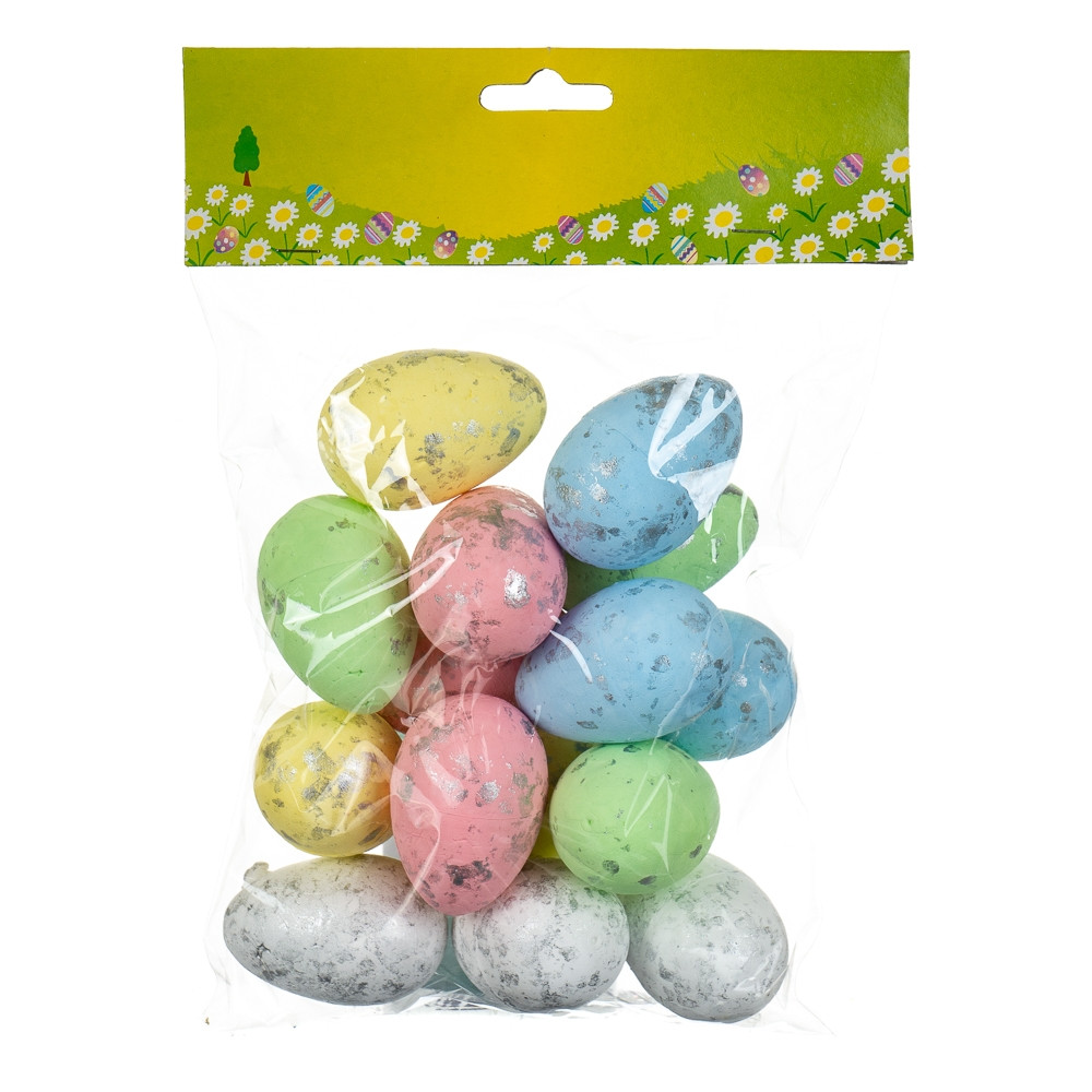 Яйця 5см, 15шт (срібне напилення), фото 1