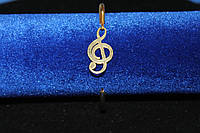 Оригинальный женский браслет золотистый скрипичный ключ