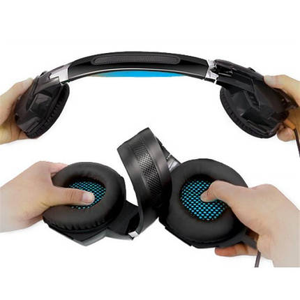 Навушники гарнітура накладні REAL-EL GDX-7500 Black/Blue, фото 2