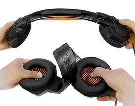 Навушники гарнітура накладні REAL-EL GDX-7700 Black/Orange, фото 4