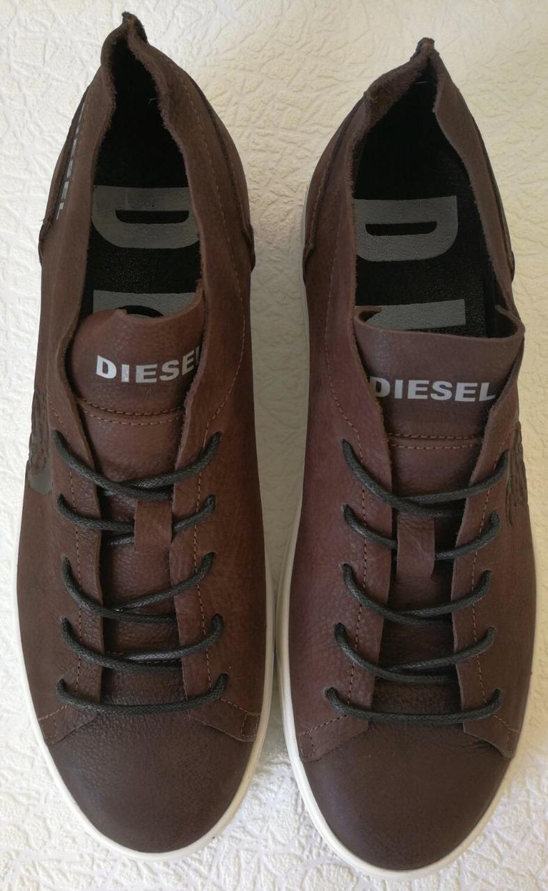 Diesel стиль! Мужские коричневые кожаные кеды туфли кроссовки Очень удобные! - фото 9 - id-p1125873041