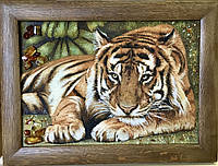 Картина панно из янтаря " Тигр ", картина з тигром