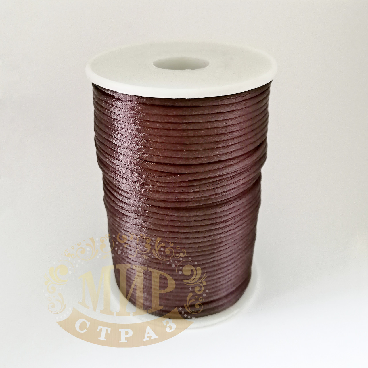 Шнур сатиновий, Brown, 3 мм, 1 м