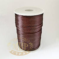 Шнур сатиновий, Brown, 3 мм, 1 м