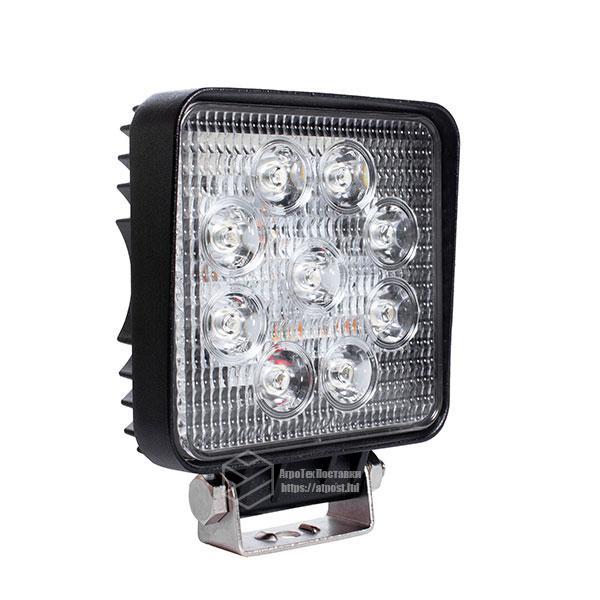 Фара LED квадратна 27W, 9 ламп, вузький промінь 10/30V 6000K товщина: 40 мм