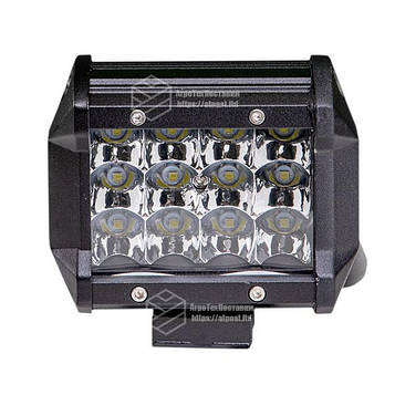 Фара LED прямокутна 36W, 12 ламп, 10/30V 6000K товщина: 65 мм 
