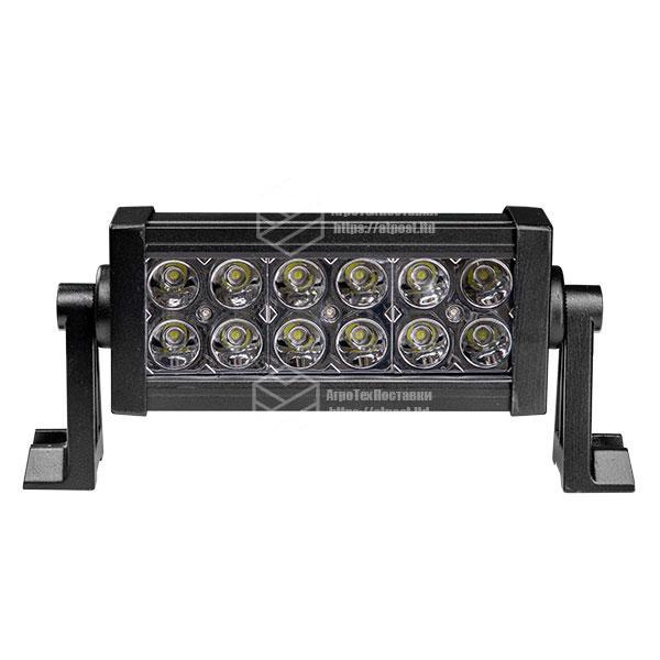 Фара LED прямокутна 36W, 12 ламп, 10/30V 6000K довжина: 252,2 мм, товщина: 86,5 мм