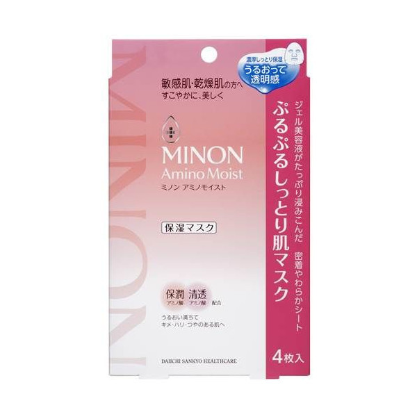 MINON Amino Moist Зволожуюча тканинна маска для обличчя з амінокислотами, 4 шт