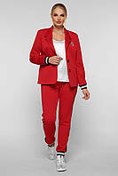 Удобный женский красный костюм большого размера,  размер 48-58