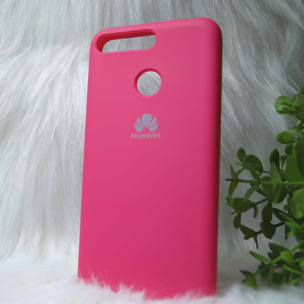 Силіконовий чохол Original Silicone case Huawei Y6 Prime 2018 Pink red (Рожевий)