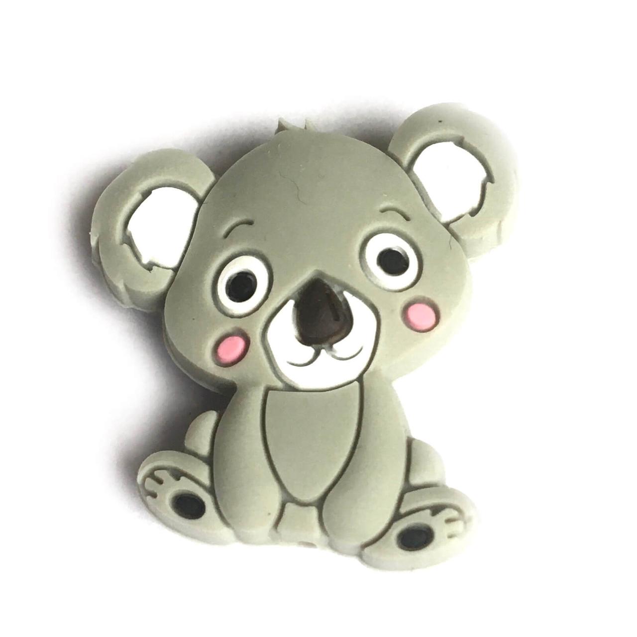 Коала МІНІ (світло-сіра) силіконова намистина, фото 1