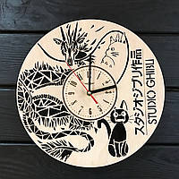 Часы круглые настенные из дерева «Студія Ґіблі»