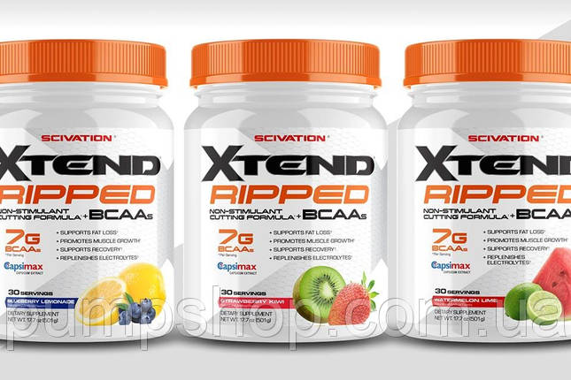 Амінокислоти+жироспалювач Scivation Xtend Ripped + BCAAs 501 г (30 порц.), фото 3