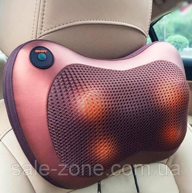 Роликовый массажер для спины и шеи Massage pillow GHM 8028 8 роликов (массажная подушка) - фото 8 - id-p1126024140