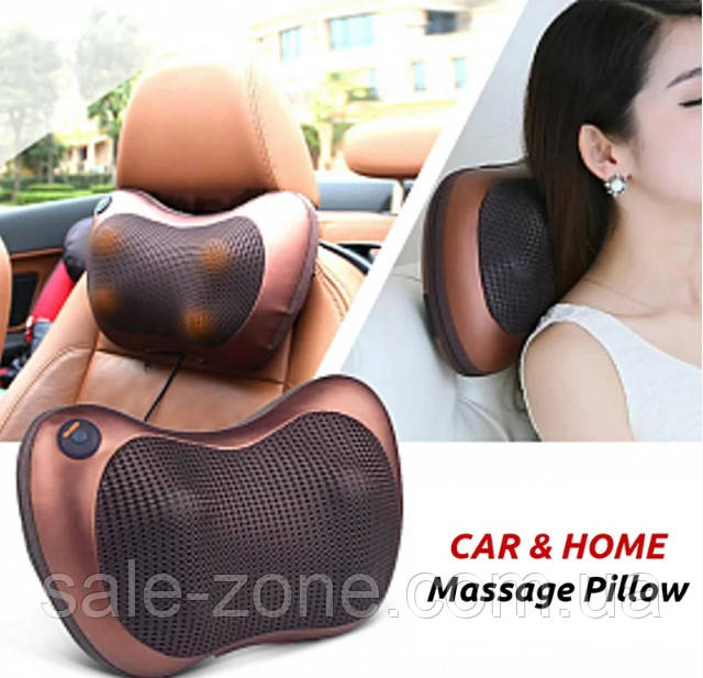 Роликовый массажер для спины и шеи Massage pillow GHM 8028 8 роликов (массажная подушка) - фото 9 - id-p1126024140