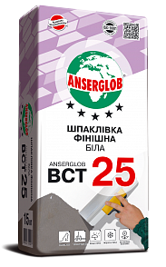 ANSERGLOB ВСТ 25 шпаклівка фасадна біла, 15 кг