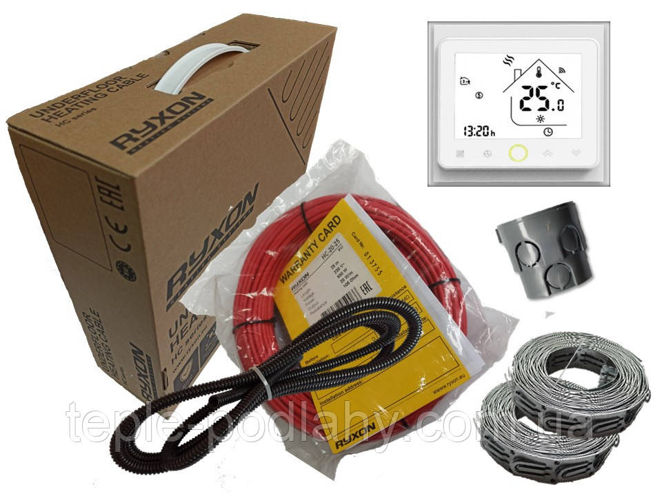 Двожильний нагрівальний кабель Ryxon HC-20 (9 м.кв)1800 вт Серія WI-FI thermostat TWE02