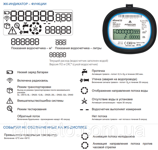 Ультразвуковой счетчик воды Apator Ultrimis купить в Харькове Ультразвуковой счетчик воды Apator Ultrimis