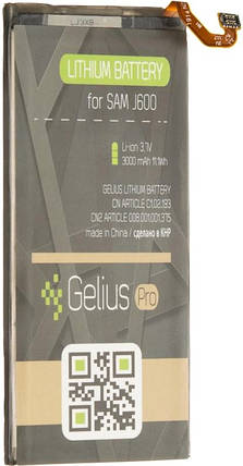 Акумуляторна батарея Gelius SAMSUNG Galaxy J6 2018/J600 (3000 mAh), фото 1