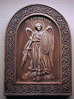 Большая икона резная деревянная "Св. Арх. Михаил" (40х29см бук)