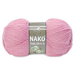 Турецька пряжа для в'язання Nako Nakolen 5 (наколен 5) напіввовна 275 рожевий