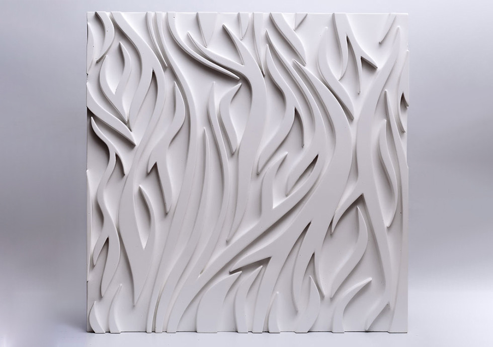 Гіпсові 3D-панель "Flame" White 500*500*25 мм